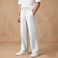 thumbnail image 2 of LRen Girls' School Uniform Pants Dress Pants Kids School Uniform Casual Uniform with Pocket School Uniform Preppy Clothes for Big Kids,White,5-6 Years, 2 of 7
