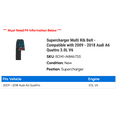 thumbnail image 2 of Supercharger Multi Rib Belt - Compatible with 2009 - 2018 Audi A6 Quattro 3.0L V6 2010 2011 2012 2013 2014 2015 2016 2017, 2 of 2