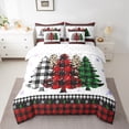 thumbnail image 2 of Feelyou Buffalo Xmas Tree Bedding Comforter Set 7 Pieces for Kids, Vintage Western Christmas Full Bedding Set, Winter Snowflake Fitted Sheet Flat Sheet, Lightweight Room Decor, 2 of 7