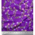 thumbnail image 1 of Soimoi Modal Satin Fabric Dot,Leaves & Floral Printed Craft Fabric by The Yard 42 Inch Wide, 1 of 3