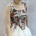 thumbnail image 4 of Elainilye Fashion Corset Tops for Women Casual Sexy Eyelet Lace-up Fishbone Court Vintage Corset Crop Tops Shapewear,Multi-color, 4 of 6