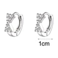 thumbnail image 5 of ievspot 5 Pairs Small Hoop Earrings Bow Decor Circle Shape Rhinestone Cartilaginous Ear Jewelry Alloy Earrings for Prom Dating Commuting, 5 of 8