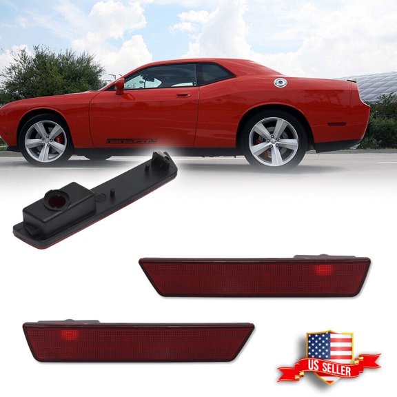 GTINTHEBOX 2x Red Lens Rear Side Marker Lights Kit For 2008-2014 Dodge Challenger,2011-2014 Charger