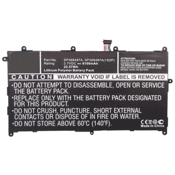 Batteries N Accessories BNA-WB-P5196 Tablets Battery - Li-Pol, 3.7V, 6100 mAh, Ultra High Capacity Battery - Replacement for Samsung SP368487A Battery