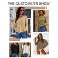 DOKOTOO Womens Long Sleeve Sweaters Crewneck Knit Solid Color Casual ...