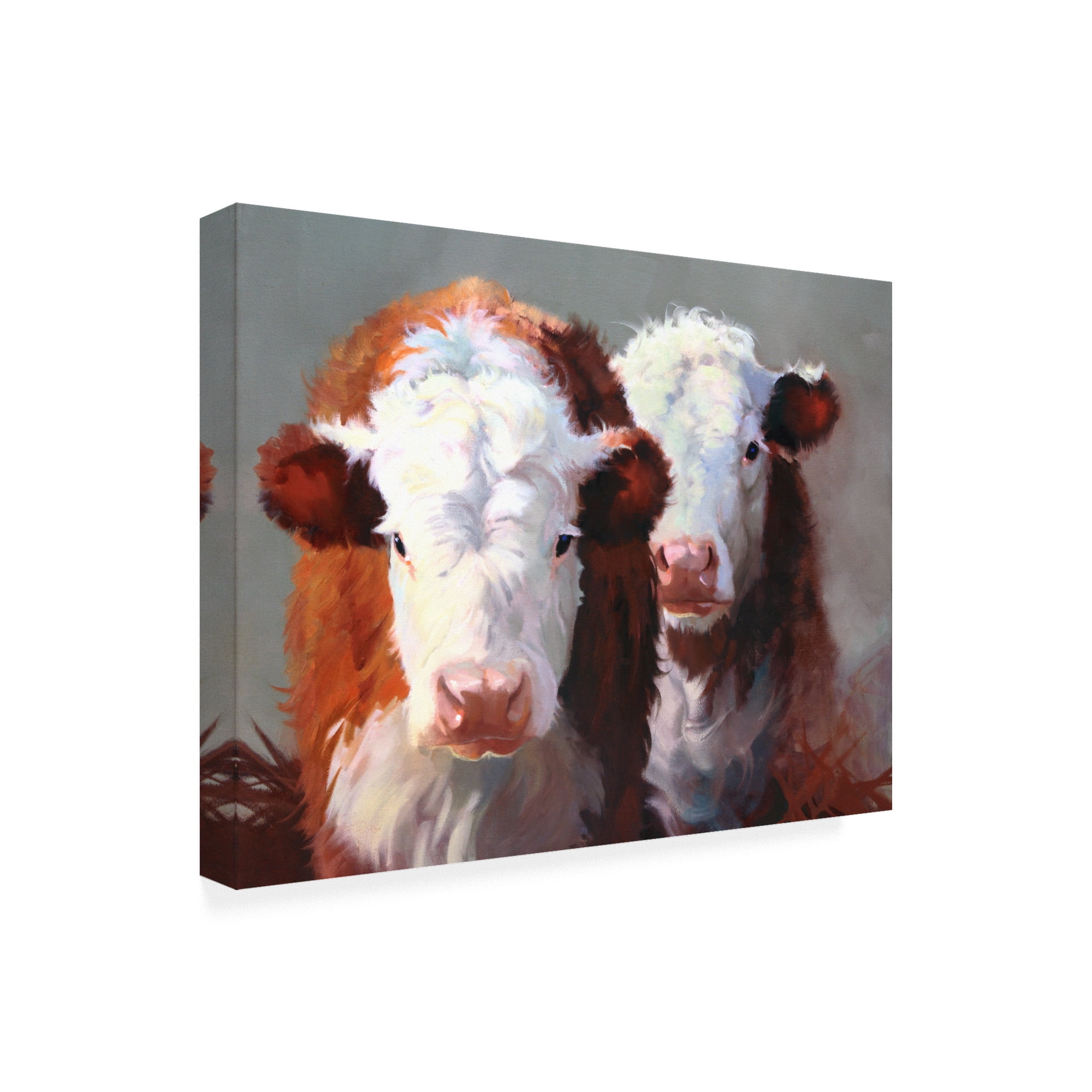 Trademark Fine Art 'Buddies Cows' Canvas Art by Carolyne Hawley