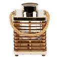 thumbnail image 3 of Northlight Rattan Rectangular Glass Candle Lantern with Jute Handle - 11.25", 3 of 10