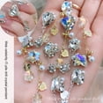 thumbnail image 3 of Kripyery Manicure Rhinestone Shining Three-dimensional Sparkling DIY Gloss Stacking Faux Diamond Chain Pendant Nail Heart Charm Nail Supplies, 3 of 8