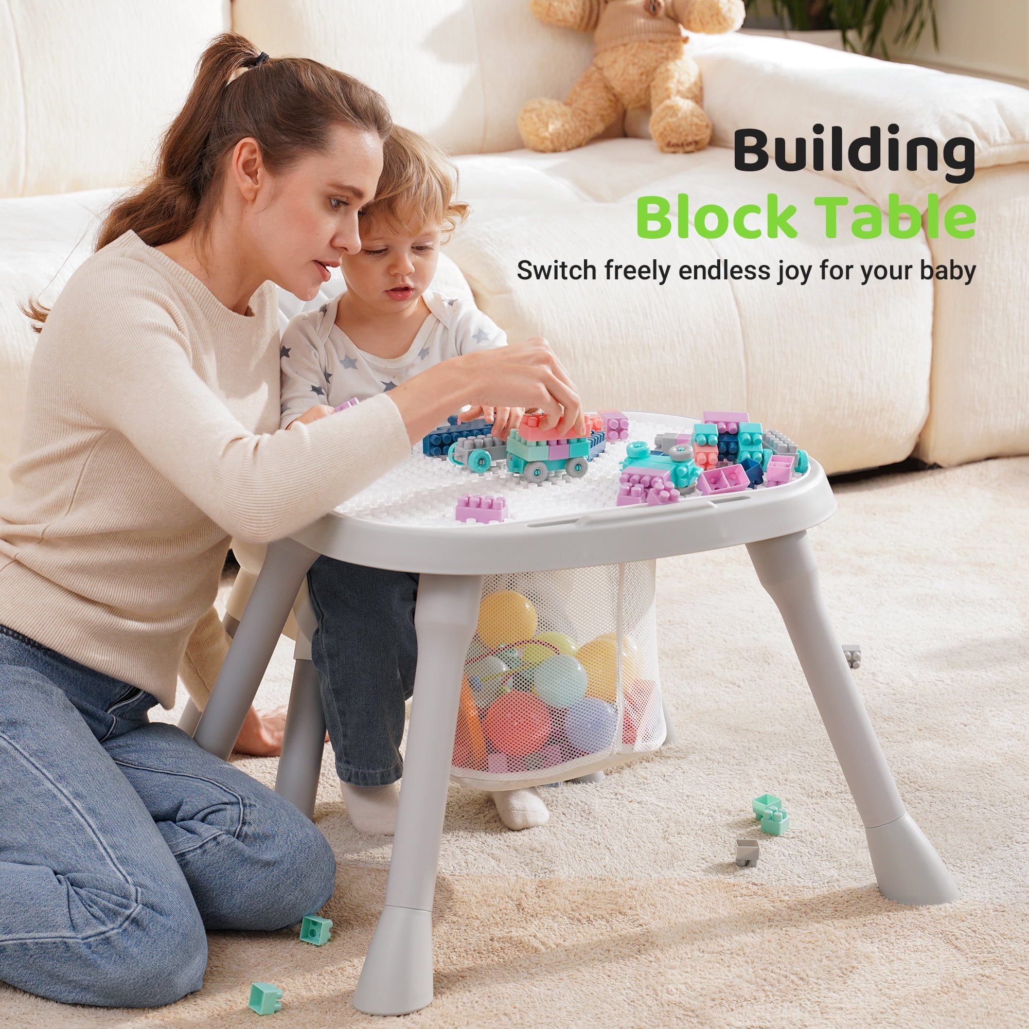 Babyeap 8-in-1 Baby High Chair, Feeding Chair, Table & Chair Set, Convertible Design for Babies & Toddlers,Gray