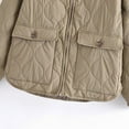 thumbnail image 4 of Giftesty Women's Solid Color Cotton Padded Hooded Long Sleeve Button Pockets Warm Soft Durable Casual Jacket Coat for Daily Wear Office Commute Outdoor Activities Cold Weather, 4 of 4