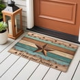 thumbnail image 4 of Western Texas Star Retro Entryway Rug 2'x3'&nbsp; Non Slip Front Door Mats, Country Farmhouse Teal Brown Wood Grain Entrance Rugs Indoor Outdoor Carpet, Floor Mats Small Area Rug for Bedroom Kitchen, 4 of 8