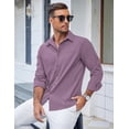 thumbnail image 2 of COOFANDY Men's Casual Button Down Shirts Long Sleeve Untucked Shirts Regular Fit Linen Shirt, 2 of 6