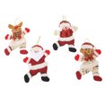 thumbnail image 1 of Adornos de árbol de Navidad 4 Uds ANGGREK tela de algodón colgante de muñeca, 1 of 8