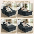 thumbnail image 6 of Lovableguy Chenille Oversized Chaise Lounge Chair Indoor with Ottoman,Corduroy Deep Seat Lounge Sofa Chair,Comfy Reading Chair for Living Room,Bedroom,Black, 6 of 9