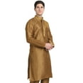 thumbnail image 6 of SKAVIJ Men's Art Silk Kurta Top Indian Wedding Casual Long Shirt Medium Brown, 6 of 6