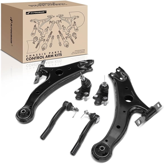 A-Premium 6Pcs Front Suspension Kit, Lower Control Arm, Tie Rod End, Ball Joint, Compatible with Toyota Camry 2007-2011 Avalon 2005-2012 Lexus ES350 2007-2012 2.4L 2.5L 3.5L