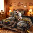 thumbnail image 4 of meiyoeat Rustic Cowboy Style King Size Comforter Sets For Boys,Cute Floral Sunflower Comforters King Size,Reversible,3 Pieces,1 Comforter And 2 Pillowcases, 4 of 7