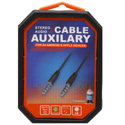 4 ft Audio Aux Cable Black, Durable Cord for Car Stereo, Speakers, DJ Setups, Guitar Amps, TVs, Reliable Sound Connection, Quality Electronics Accessory, Black