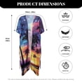 thumbnail image 6 of POLERO High Quality Fabrics Long Kimono Swimsuit Cover Up for Beach Casual Free Size Bathing Suit Cover Up Cosmic Palm Sunset Design, 6 of 6