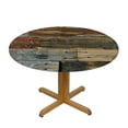 thumbnail image 3 of JEUXUS  Wood Grain Round Tablecloth, Rustic Wooden Texture Circle Table Cloth, Vintage Style Barnwood Table Cover for Kitchen Dining Holiday Farmhouse Indoor Outdoor, Reusable Heat Resistant, 3 of 7