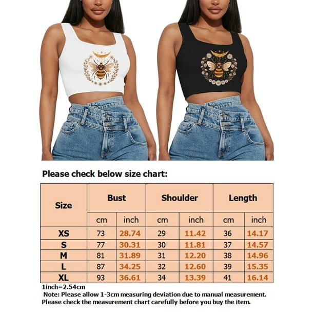 Sexy Dance Women T Shirts Sleeveless Summer Crop Top Square Neck Cropped Tank  Tops Sexy Pullover Letter Print Tee White XL 