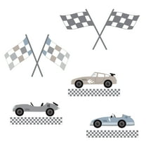 Lambs & Ivy Little Racer Car/Transportation Blue/Taupe Wall Decals/Stickers