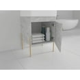 thumbnail image 6 of Fine Fixtures - Modern Grey Marble 20" Bathroom Vanity Set, Satin Brass Hardware, vitreous China Sink Top, 6 of 8