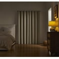 thumbnail image 4 of SUNSHIELD ESSENTIALS Tattersol Blackout Curtains for Living Rooms, Single Curtain Grommet, 50" x 84", Linen, 4 of 7