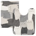 thumbnail image 7 of Yayeee Bath Rugs for Bathroom Floor Set of 2 Non Slip Fluffy Soft Absorbent Mat, Gray Cute Cats, 7 of 7