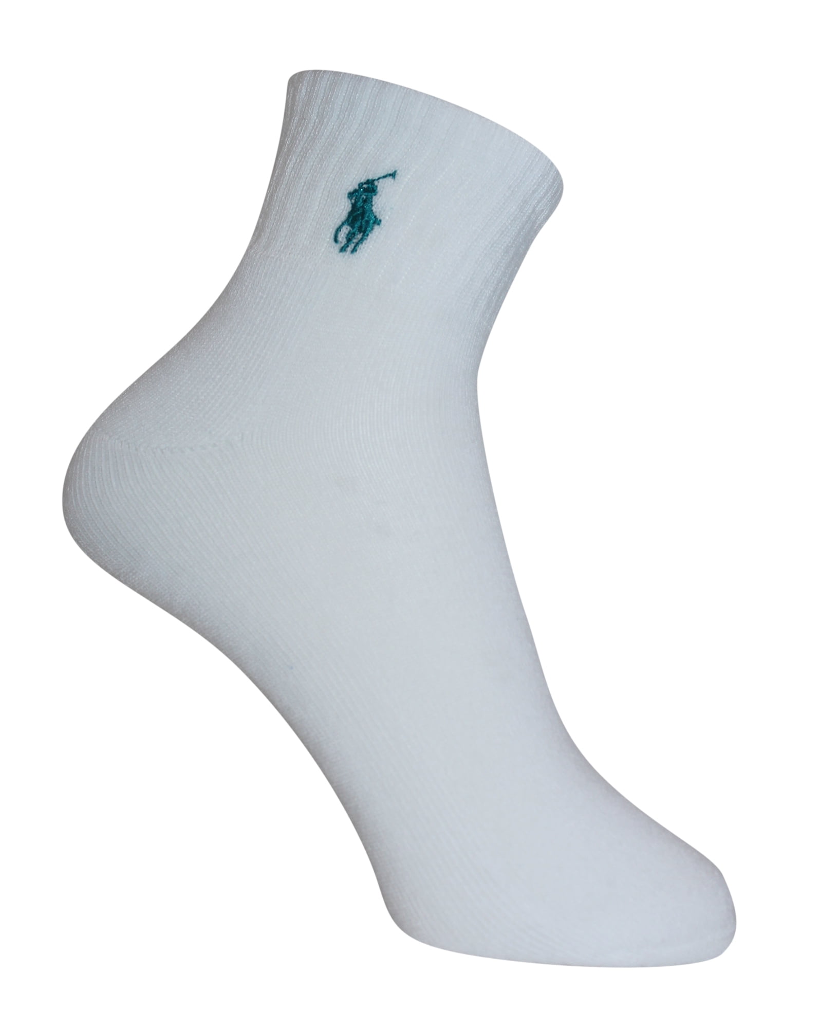 POLO PALPH LAUREN Women's 3-Pack Ankle Quarter Socks One Size Blue Ombre White
