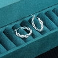 thumbnail image 6 of Lancharmed Silver Plated Stud Earrings for Womens,Twisted Twisted Zircon Earring Friend Gifts for Women, 6 of 7