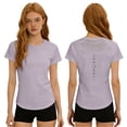 thumbnail image 2 of Workout Tops for Women Summer Short Sleeve Crewneck Slim Fit Quick Dry Mesh Athletic Running T Shirts Gym Yoga Hiking Shirt, 2 of 5