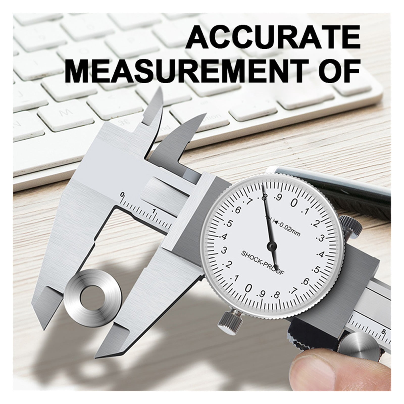 0-150-200mm Dial Caliper Stainless Steel Vernier Caliber Pachymeter Metal Gauge Ruler Carpentry Micrometer Depth Measuring Tools ,Complete Kit