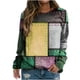 thumbnail image 2 of Puntoco Mujeres Moda Casual Geometría Impreso Suéter Manga Larga Cuello Redondo tops Puntoco Puntoco-1728, 2 of 6