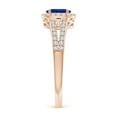 thumbnail image 3 of ANGARA Natural Oval Blue Sapphire Split Shank Halo Ring in 14K Rose Gold for Women (Size-6x4mm) | September Birthstone, Birthday, Anniversary, Jewelry Gift for Women | Natural Blue Sapphire Ring, 3 of 8