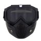 thumbnail image 1 of Gafas de motociclista de vidrio con mascarilla extraíble,gris,11 Afortunado Sencillez, 1 of 5