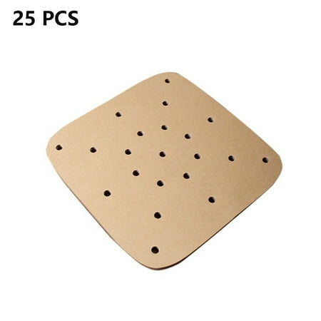 

25pcs 7/8/9/10 Inch Air Fryer Liner Perforated Non-Stick Matt Steaming Baking Dishes White Pot Oil Paper Baking Accessories
