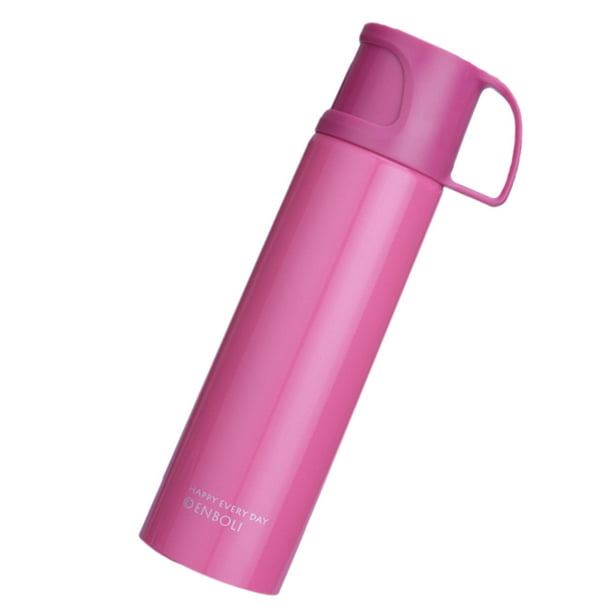 Taza con aislamiento al vacío Taza de té aislada al vacío del de la vaso del acero inoxidable 500ml con la vaso rosa Fanmusic Taza con aislamiento al vacío