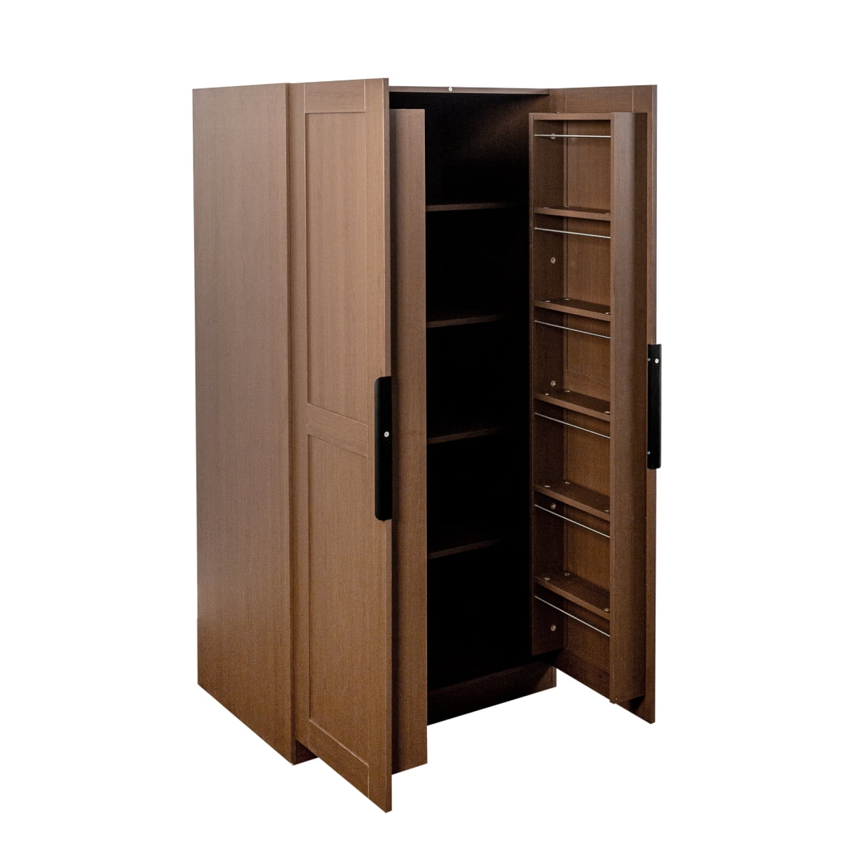 GZXS 63"H Kitchen Pantry Cabinet with Door Racks, Multi-Level Interior Shelves, and Back Cable Management Holes, Wooden Freestanding Buffet Cupboard for Home Kitchen, Dining, or Living Room (Brown)