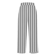 thumbnail image 5 of Outfmvch Cotton Linen Pants for Women Striped Pants Women Pinstripe Long Palazzo Trousers Womens Linen Pants Beach Vacation Pull On Pants Striped Linen Pants Women Womens Beach Pants Gray S-3XL, 5 of 5