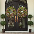 thumbnail image 2 of 40cm Artificial Rose Flower Wreath Window Door Hanging Garland Christmas Wall Ornament Wedding Bridal Wreath Decor, 2 of 5
