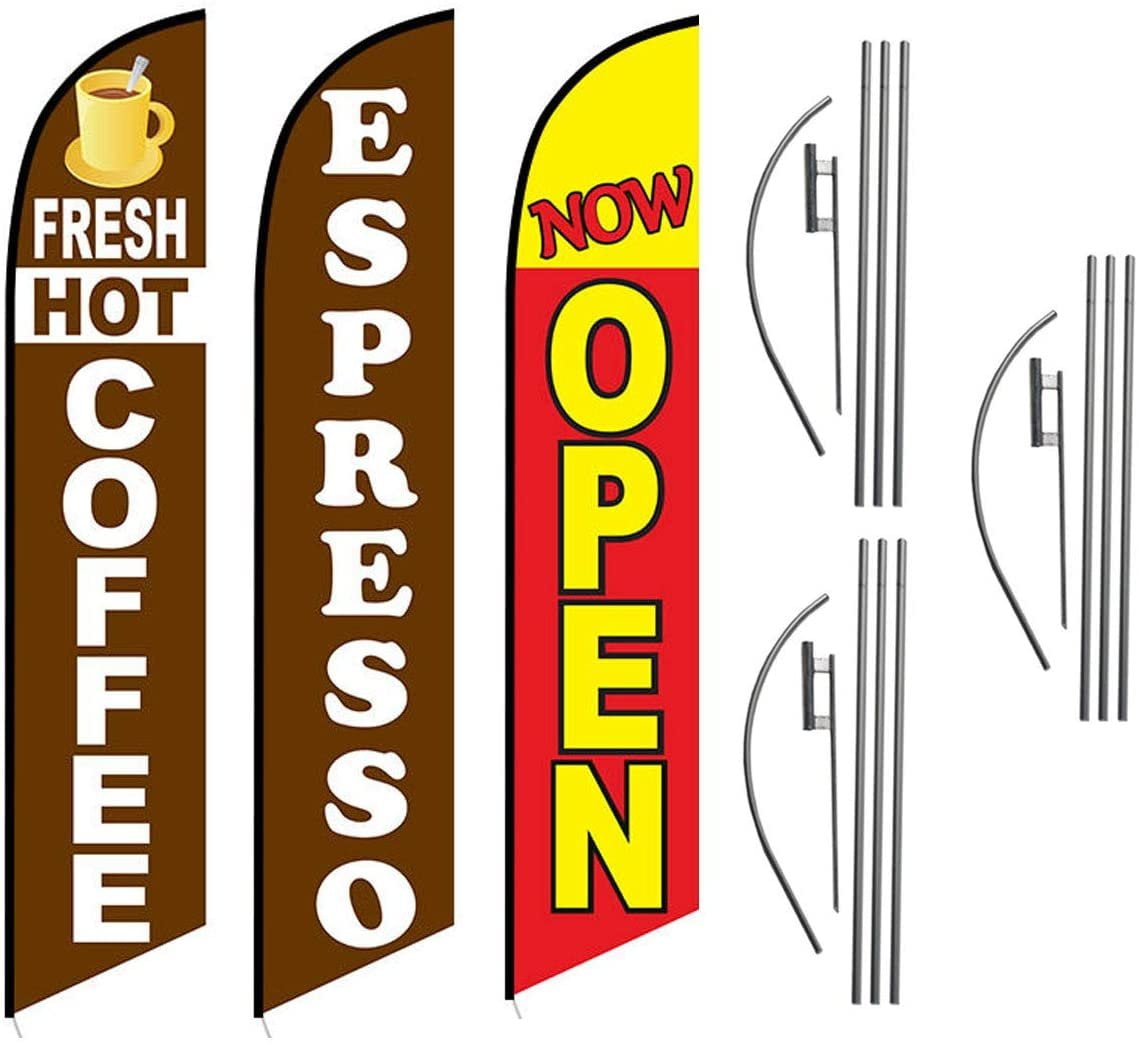 Design 2 Springster L Outdoor Sidewalk Coffee Print Banner Signs for Restaurant