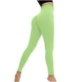 thumbnail image 4 of Sakmal High Waisted Women Leggings Tummy Control Scrunch Butt Soft Green Yoga Pants Workout Solid Long Leggings, 4 of 5