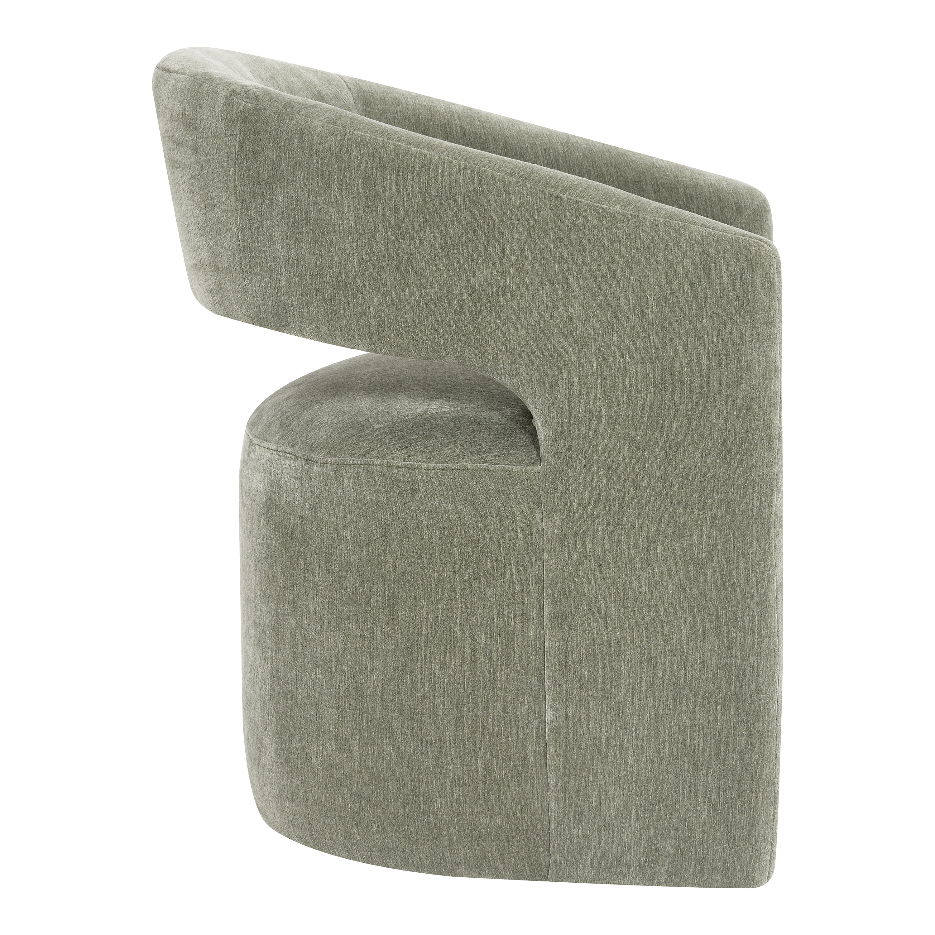Furniture of America Arize Modern Fabric Barel Back Accent Chair with Casters, Green