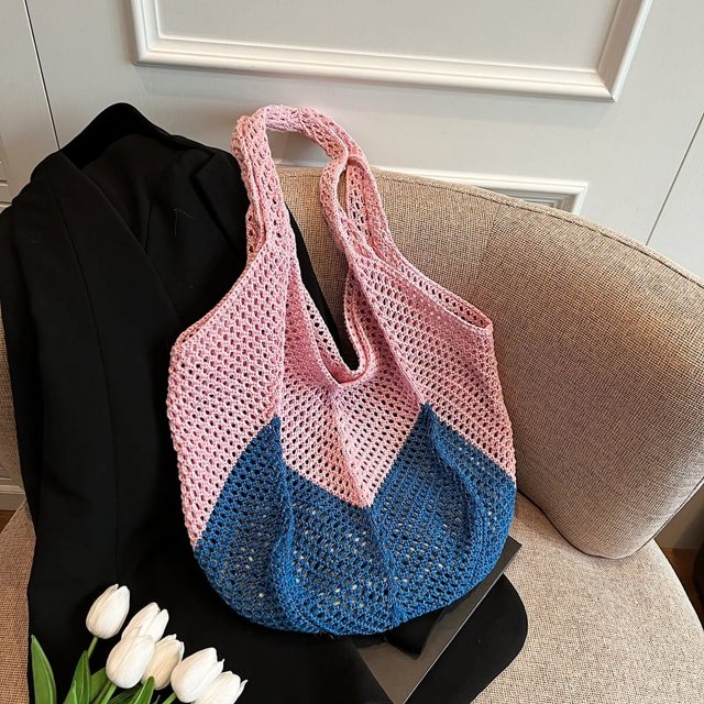Bolso de hombro de punto para mujer, bolso de mano moderno, bolso hobo tejido a mano, elegante bolso hobo