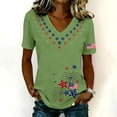 thumbnail image 2 of V Neck Patriotic Tshirt Usa Graphic Tee Gauze Shirts For Women Women American Flag Graphic Tee Summer Blouses For Women V Neck Patriotic Tshirt Usa Graphic Tee Goingout Shirts Plus Size Tops, 2 of 4
