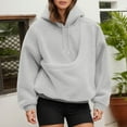 thumbnail image 6 of Cat Pouch Hoodie for Women Kangaroo Pocket Dog Pouch Sweatshirts Pet Carrier Pullover Animal Holder Solid Color Tops Gray S, 6 of 6