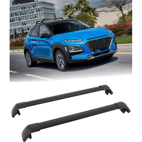NIXFACE Fit for Hyundai Kona 2018-2023 Adjustable Aluminum Roof Rack Cross Bars Crossbar Anti-Theft Design for Roof with Side Rails (2Pcs)