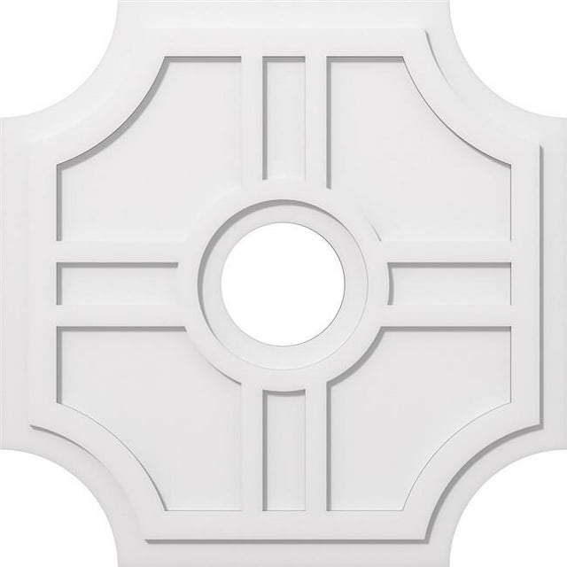 Ekena Millwork CMP32HS-07000 32 Pouces x 7 Pouces ID Carré Haus Architectural Grade PVC Contemporain Médaillon de Plafond