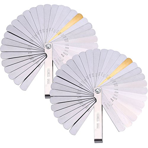 2 Pack Steel Feeler Gauge Dual Marked Metric and Imperial Gap Measuring
